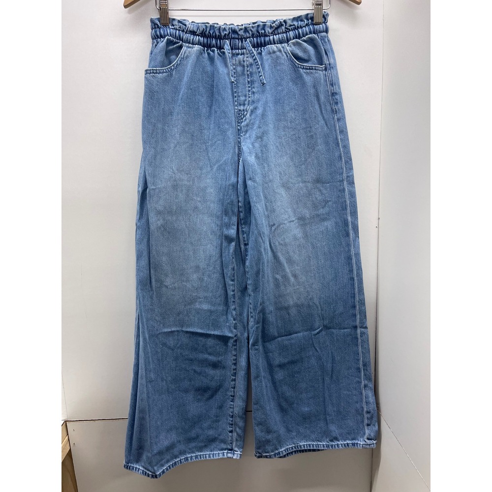 Gap SuperLight Baggy Jeans XL Light Wash Blue Elastic Waist Wide Leg Denim